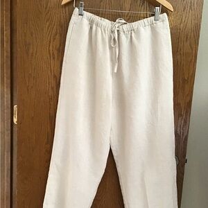 Orvis Drawstring Linen Light Beige Pants